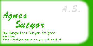 agnes sutyor business card